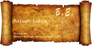 Balogh Eutim névjegykártya